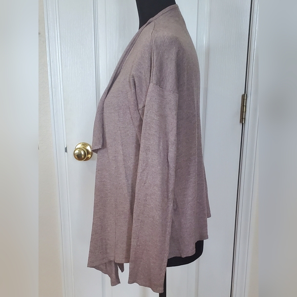 H&M Basic waterfall cardigan, lightweight, long sleeve, taupe brown sz S - Picture 4 of 6